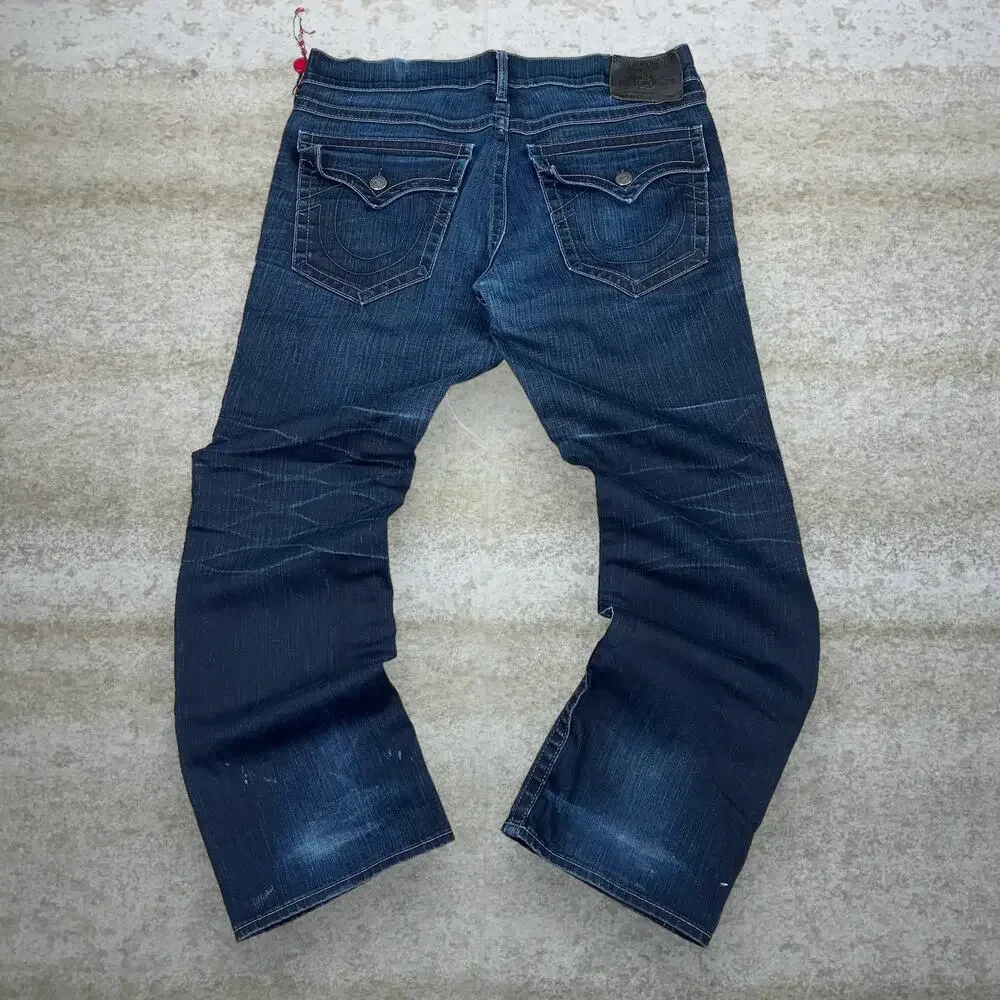 Vintage Y2K True Religion Skater Jeans 36x34 Ricky Fit Dark Wash Made in USA